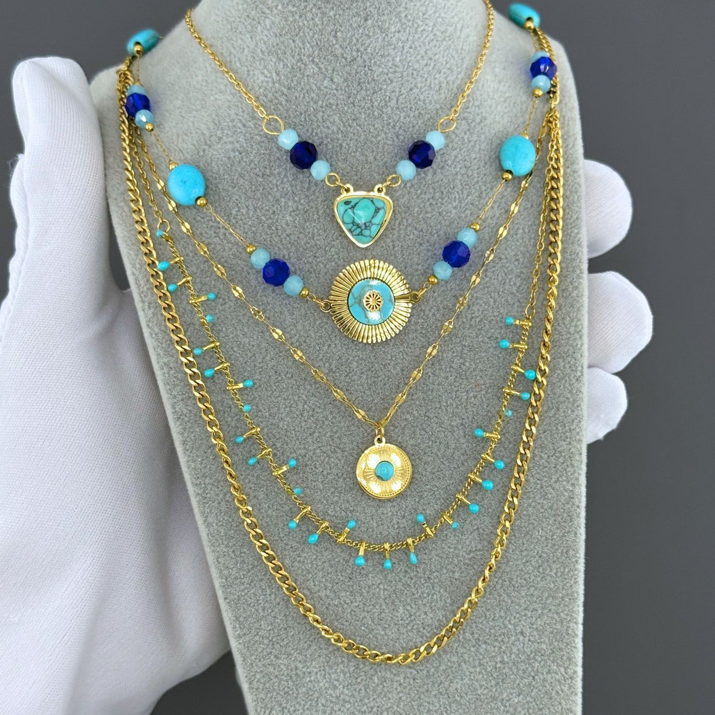 Necklace, 18K Gold Plated Steel