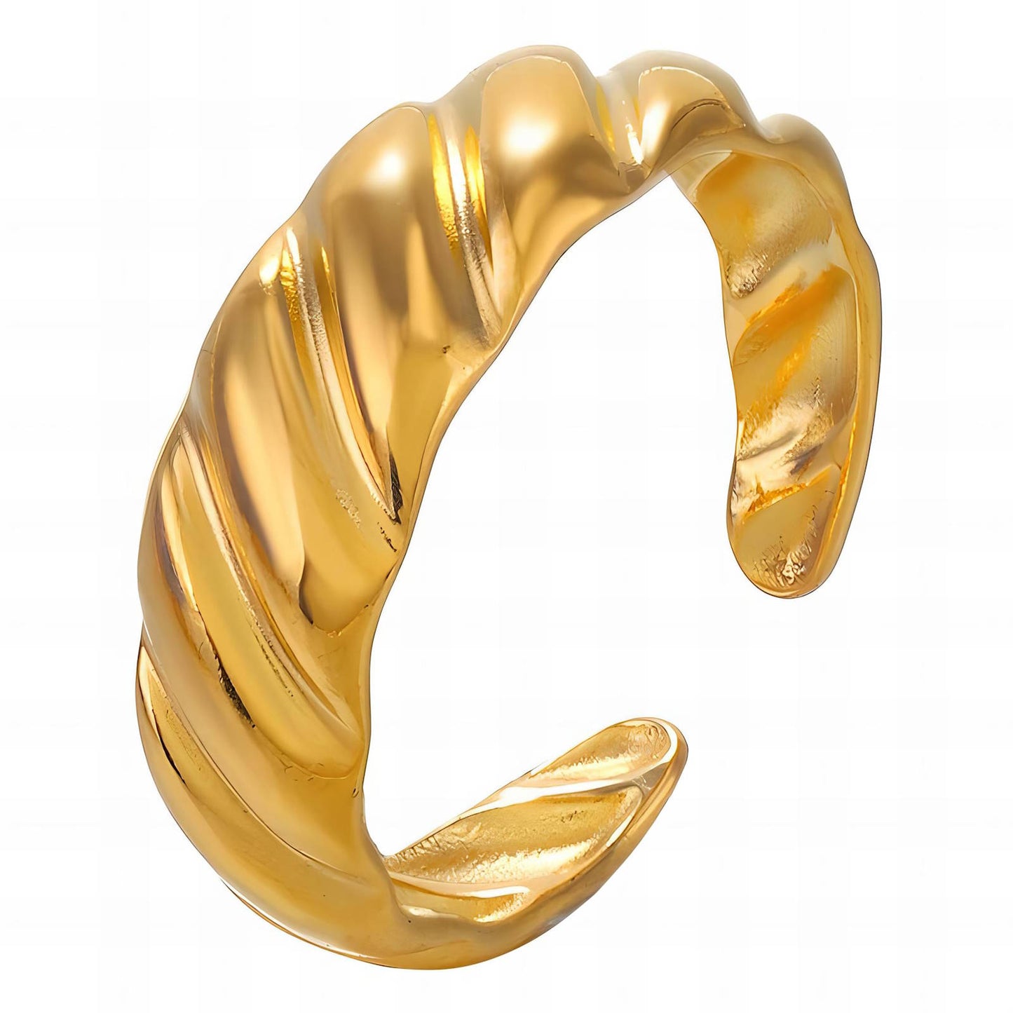 "Croissant" Ring, 18K Gold Plated Steel