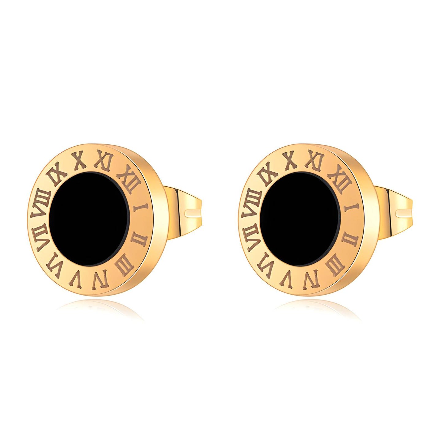 Earrings, 18K Gold Plated Steel