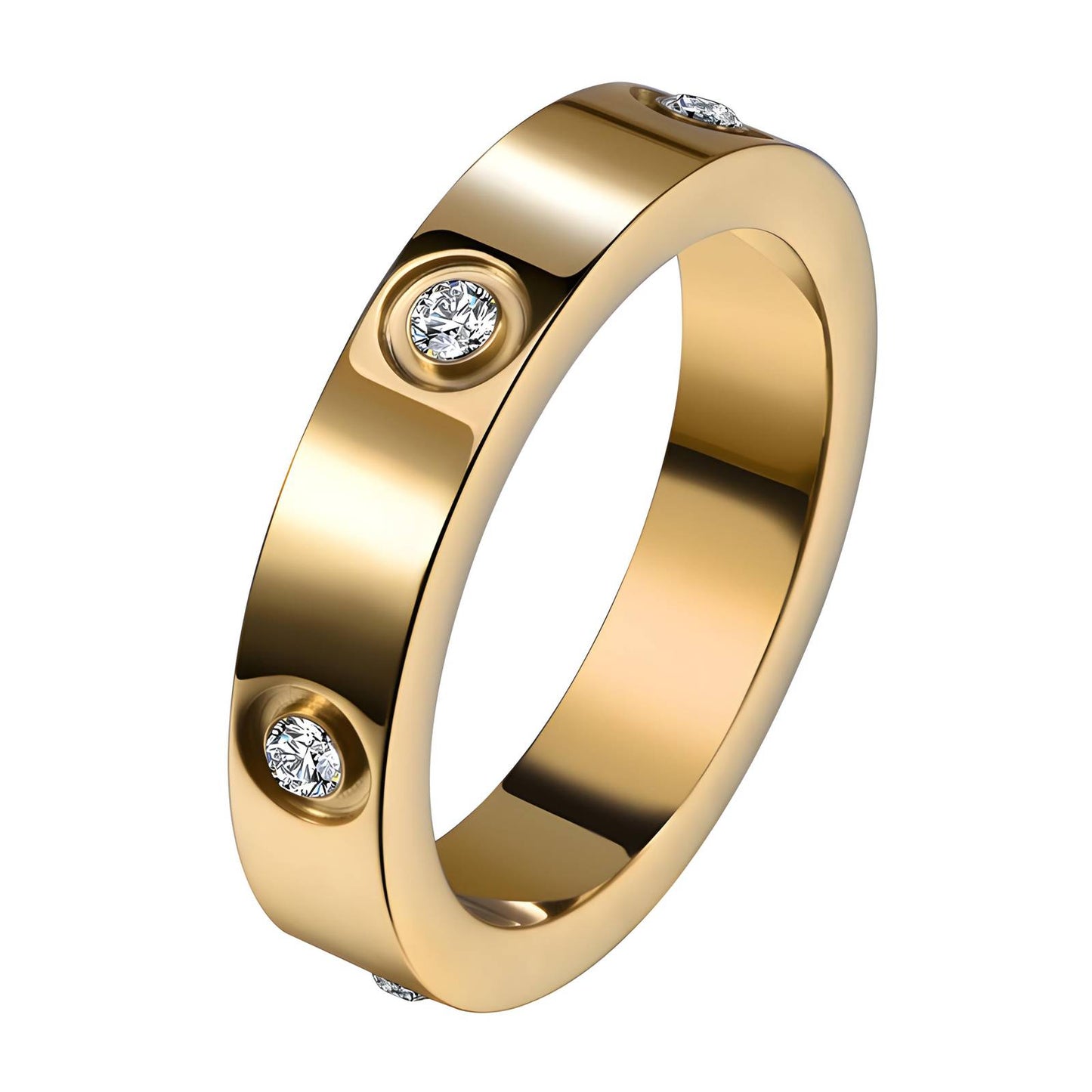 Ring, 18K Gold Plated Steel