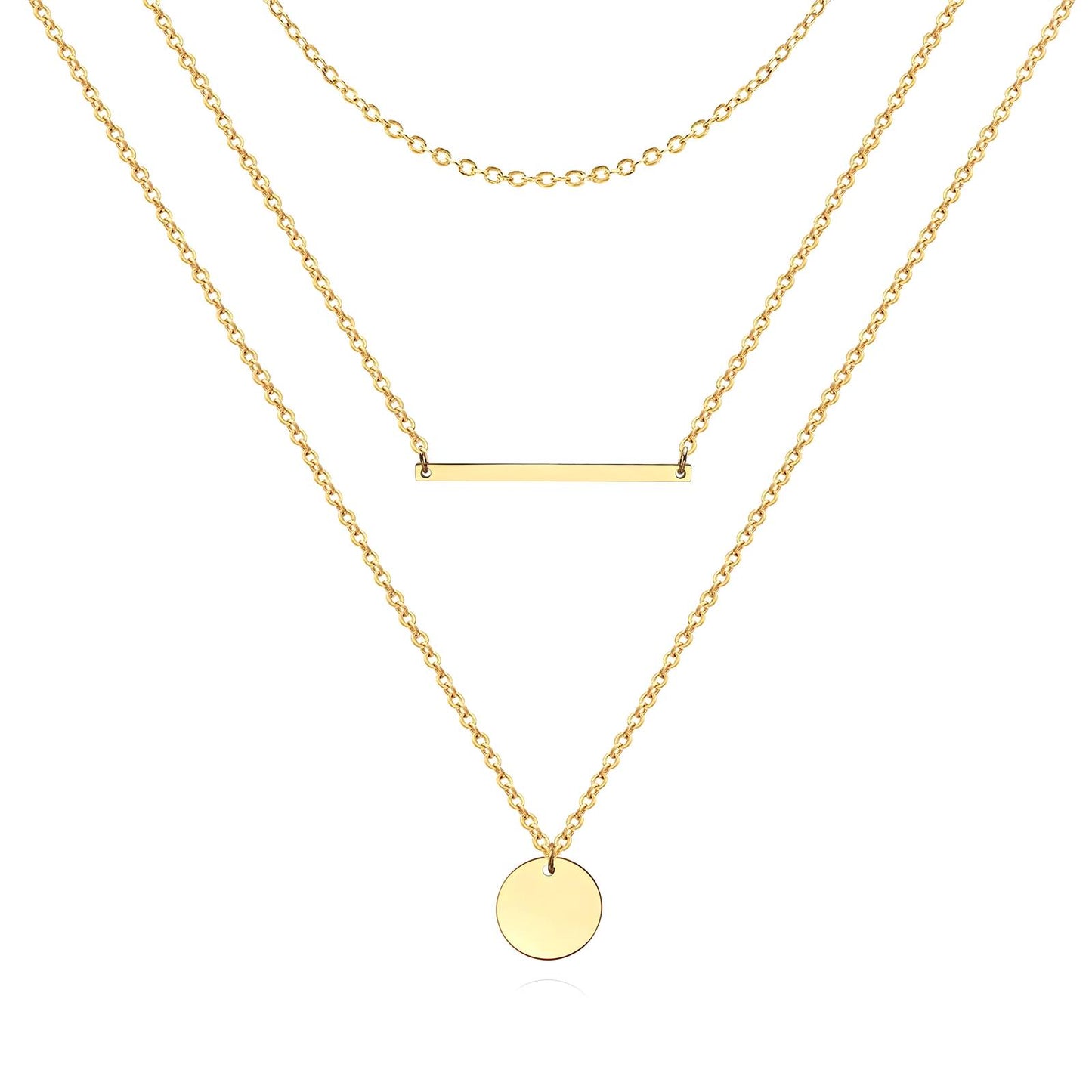 Necklace, 18K Gold Plated Steel