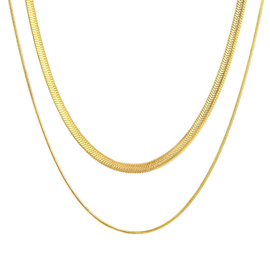 Necklace, 18K Gold Plated Steel