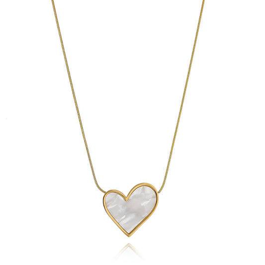 "Heart" Necklace, 18K Gold Plated Steel