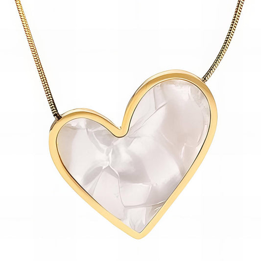 "Heart" Necklace, 18K Gold Plated Steel