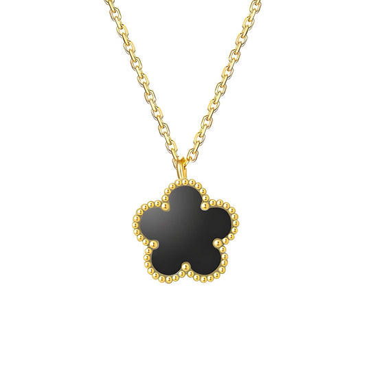"Flower" Necklace, 18K Gold Plated Steel