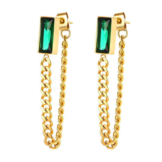 Earrings, 18K Gold Plated Steel