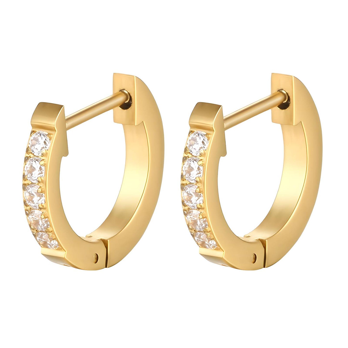 Earrings, 18K Gold Plated Steel