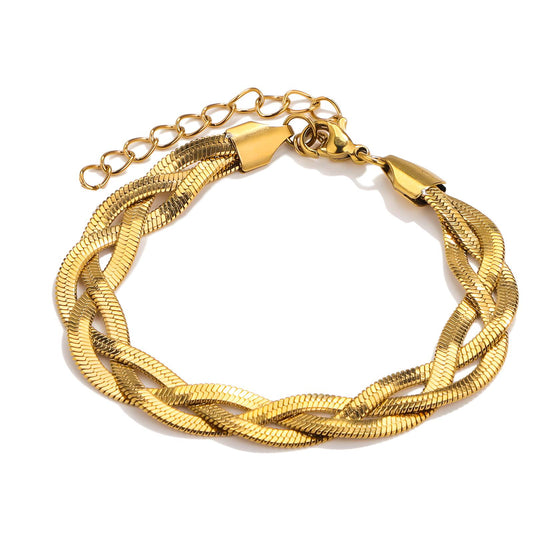 Bracelet, 18K Gold Plated Steel