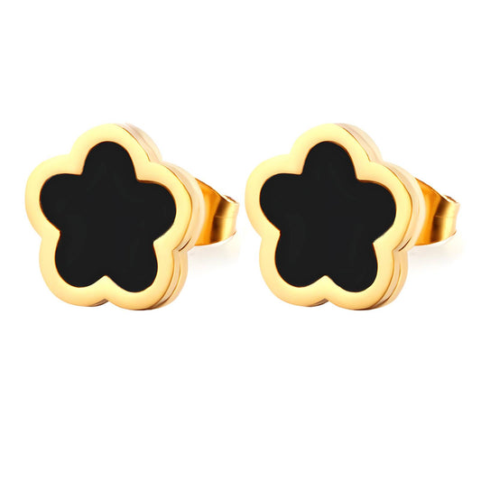 "Flowers" Earrings, 18K Gold Plated Steel