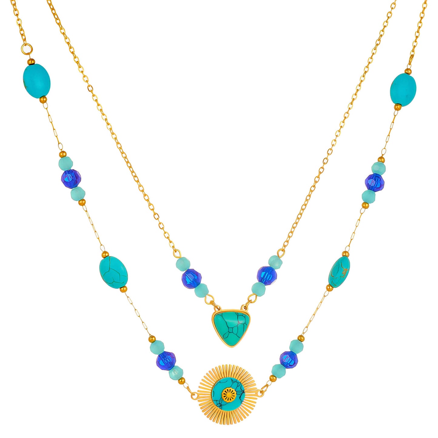 Necklace, 18K Gold Plated Steel
